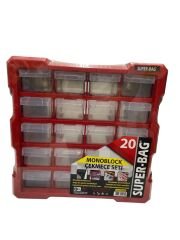 Superbag Mono Blok Çekmece Seti 20'li Hobby Organizer Seti Monoblok Çekmece Vida Dübel Kutusu